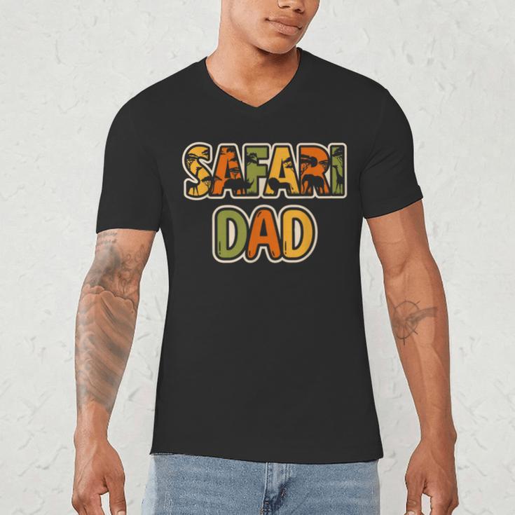 Safari Dad Safari Outfit Safari Costume Cute African Safari Men's V-Neck T-Shirt Safari Dad Safari Outfit Safari Costume Cute African Safari Men's V-Neck T-Shirt