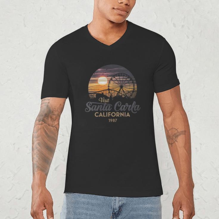 Santa Carla 1987 California Retro Sunset Nostalgia Men's V-Neck T-Shirt Santa Carla 1987 California Retro Sunset Nostalgia Men's V-Neck T-Shirt