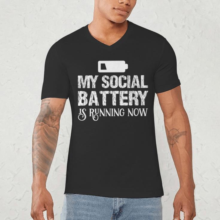 Sarcastic Anti Low Social Battery Social Introvert Men's V-Neck T-Shirt