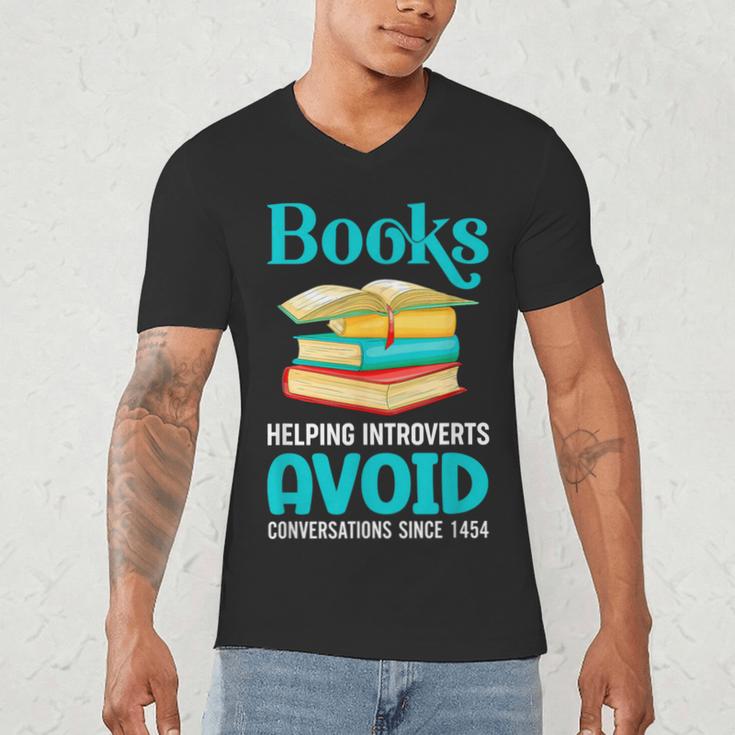 Sarcastic Books Anti Social Introvert Book Conversation Men's V-Neck T-Shirt