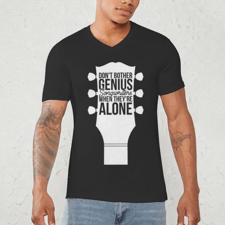 Sarcastic Jokes Genius Songwriters Are Introvert Guitarist Men's V-Neck T-Shirt