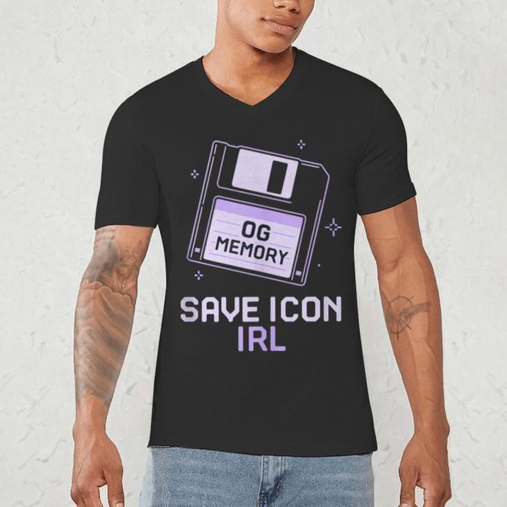 Save Icon IRL Retro Tech Humor Floppy Disk 90s Nostalgia Men's V-Neck T-Shirt