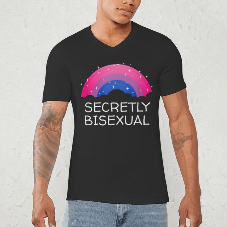 Secretly Bisexual Bi Introvert Bi Pride Antisocial LGBTQ Men's V-Neck T-Shirt Secretly Bisexual Bi Introvert Bi Pride Antisocial LGBTQ Men's V-Neck T-Shirt