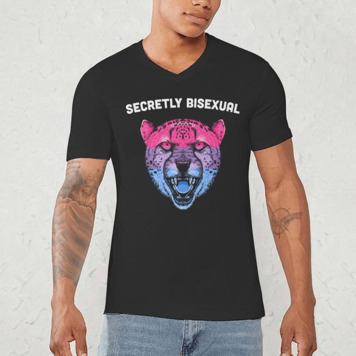 Secretly Bisexual Bi Introvert Bi Pride Antisocial LGBTQ Men's V-Neck T-Shirt