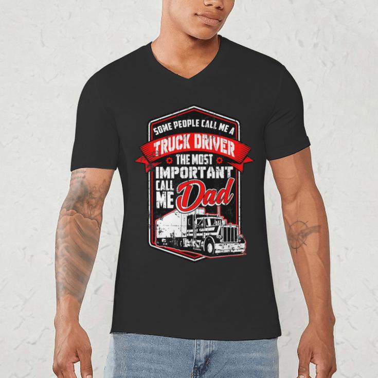 Semi Truck Driver For Truckers And Dads Small Men's V-Neck T-Shirt