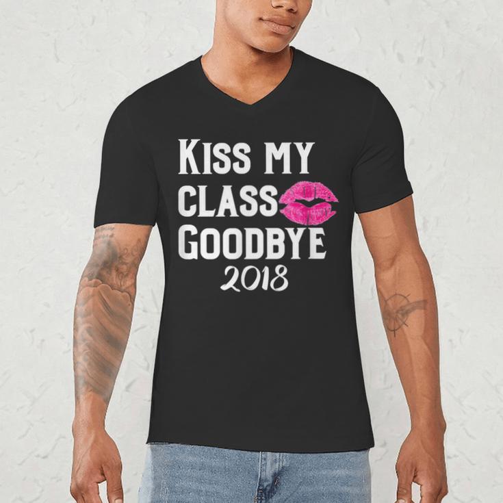 Sen18r Shirt Senior 2018 Graduation Kiss Lips Men's V-Neck T-Shirt
