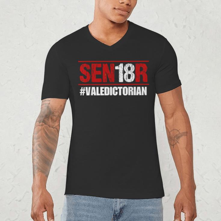 Senior 2018 Valedictorian School Colors Graduation Men's V-Neck T-Shirt