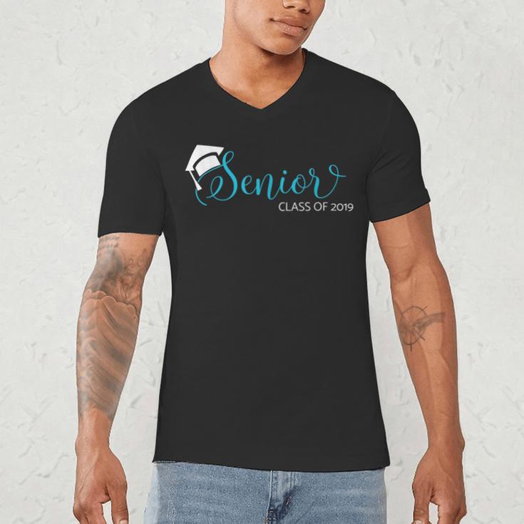 Senior 2019 Shirt Graduation High School College Tee Men's V-Neck T-Shirt