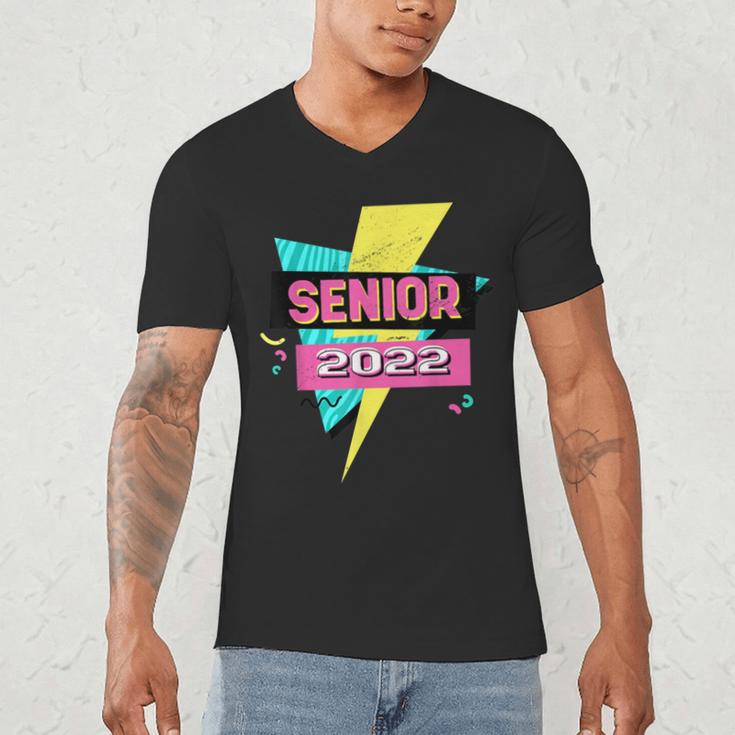 Senior 2022 Graduation Class Of 2022 Retro 90's Graduation Men's V-Neck T-Shirt