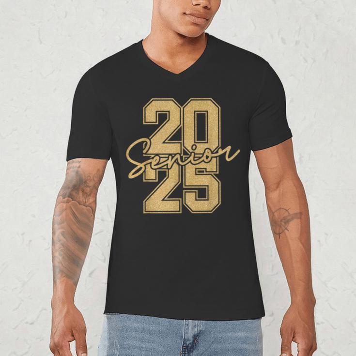 Senior 2025 Class Of 2025 Gold Senior Graduation Men's V-Neck T-Shirt