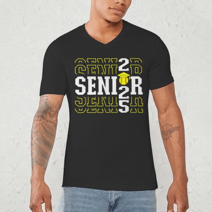Senior 2025 Softball Class Of 2025 Graduation Men's V-Neck T-Shirt