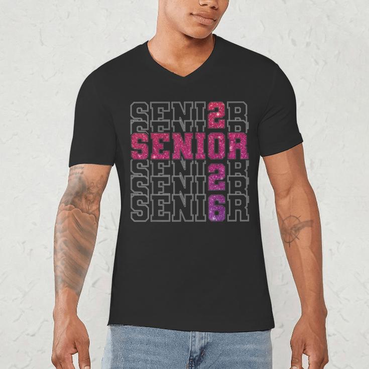Senior 2026 Class Of 2026 Graduation 2026 Pink Girl Women Men's V-Neck T-Shirt
