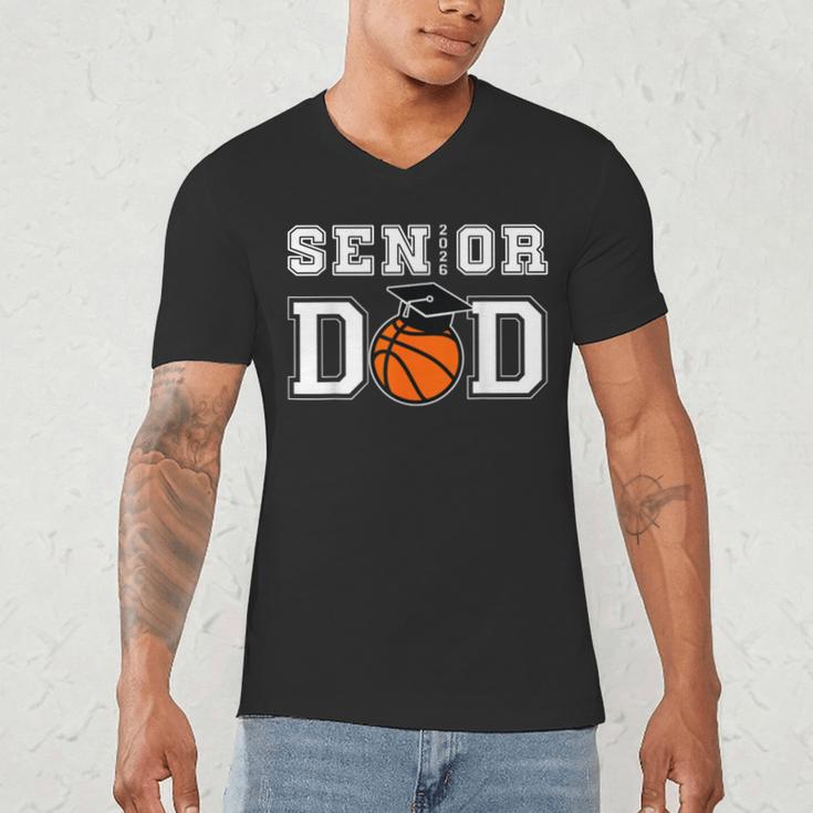 Senior 2026 Dad Basketball Graduation Men's V-Neck T-Shirt