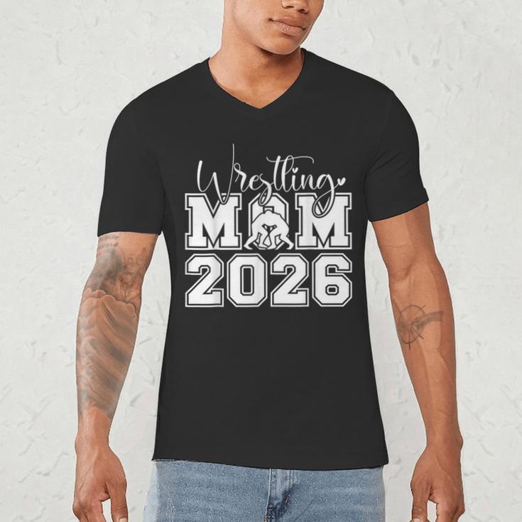 Senior 2026 Wrestling Mom Proud Senior 2026 Mom Graduation Men's V-Neck T-Shirt