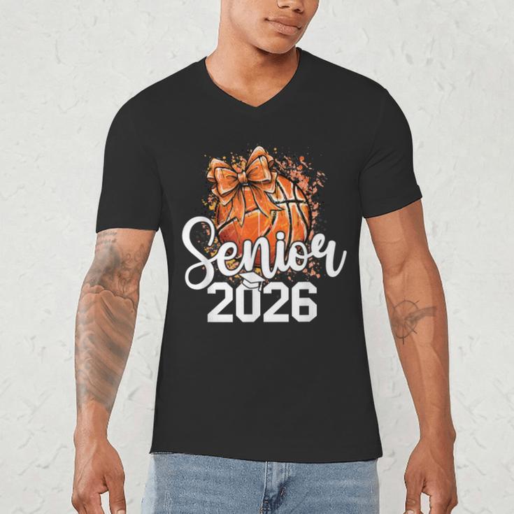 Senior Basketball Class Of 2026 Coquette Graduation Day Men's V-Neck T-Shirt
