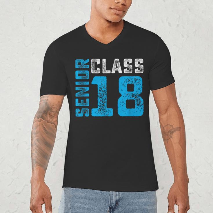 Senior Class 18 Shirt Graduation Apparel T-Shirt Men's V-Neck T-Shirt