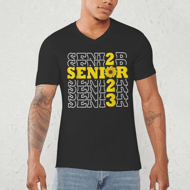 Senior Class Of 2023 Sunflower Graduation Seniors 23 Men's V-Neck T-Shirt