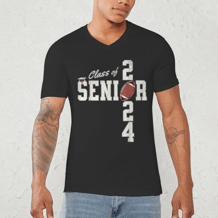Senior Class Of 2024 Football Graduation Party Favors 2024 Men's V-Neck T-Shirt