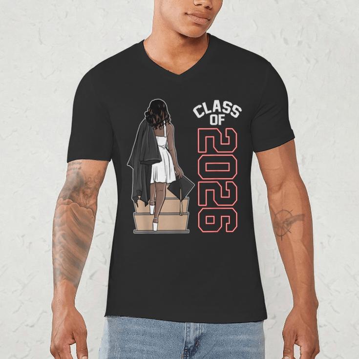 Senior Class Of 2026 Melanin Girl 2026 Graduation Men's V-Neck T-Shirt