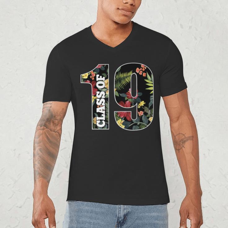 Senior Floral Class Of 2019 Shirt Graduation Idea Men's V-Neck T-Shirt