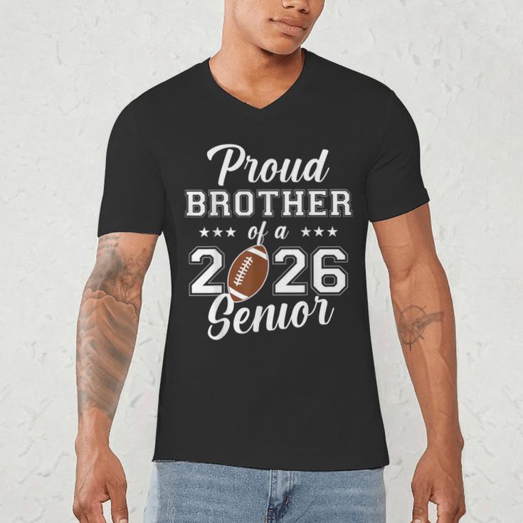 Senior Football Brother Class Of 2026 Graduation Graduate Men's V-Neck T-Shirt