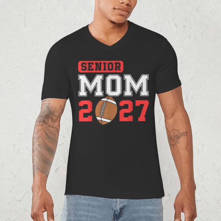 Senior Football Mom 2027 Team Class Of 2027 Graduation Mom Men's V-Neck T-Shirt