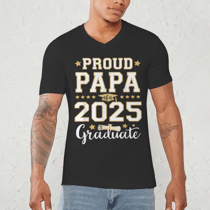 Senior Graduation Proud Papa 2025 Graduate Class Matching Men's V-Neck T-Shirt