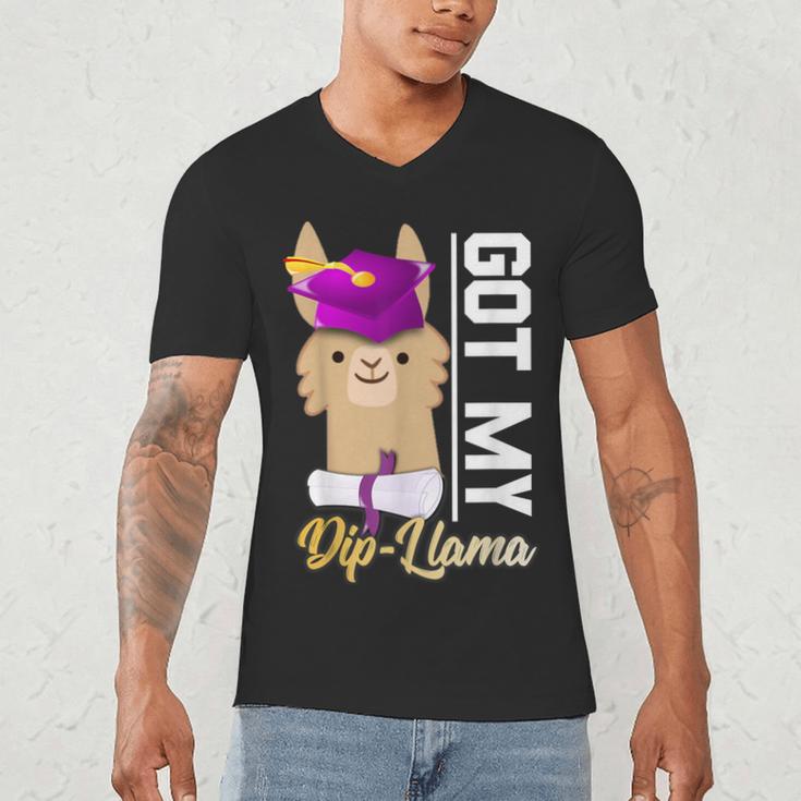 Senior Graduation TShirt 2019 Got My Diploma Llama Pun Shirt Men's V-Neck T-Shirt
