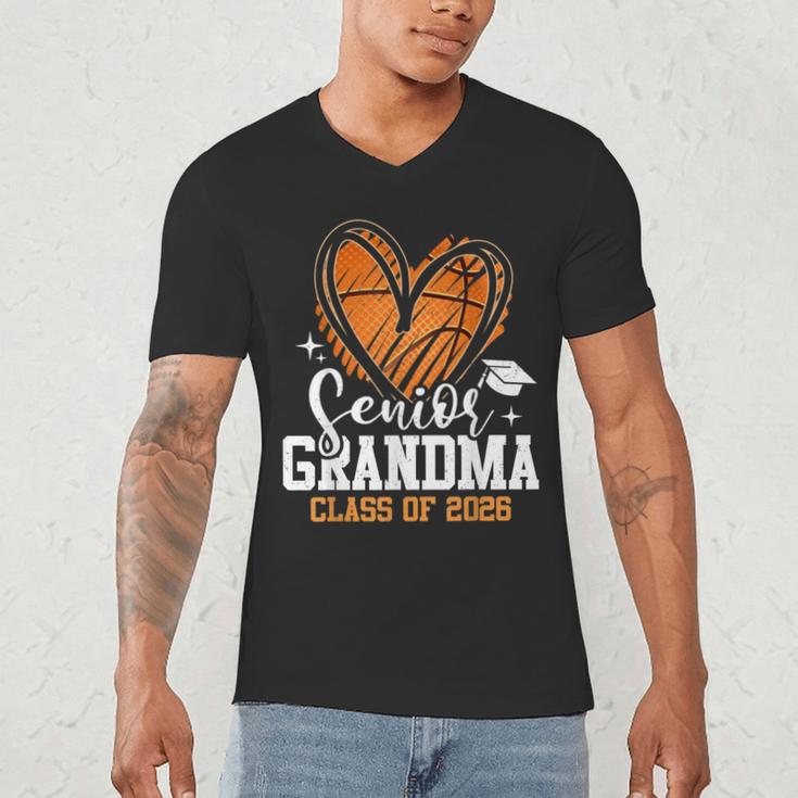 Senior Grandma Class Of 2026 Basketball Graduation Heart Men's V-Neck T-Shirt