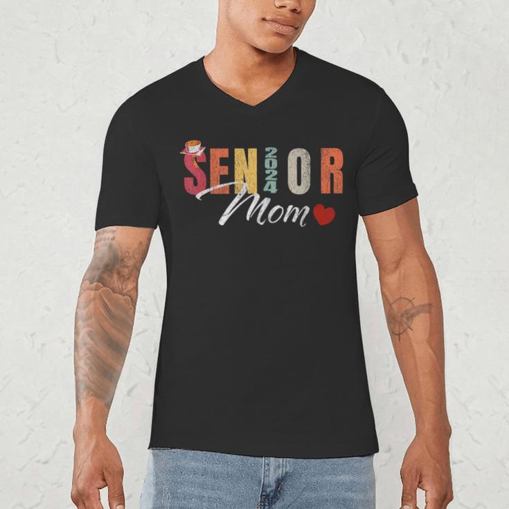 Senior Mom 2024 Graduation Heart Class Of 2024 Men's V-Neck T-Shirt