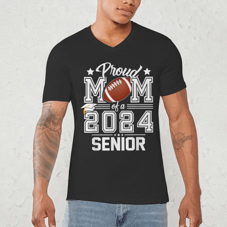 Senior Mom Class Of 2024 Football Proud Mom Graduation Men's V-Neck T-Shirt