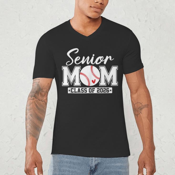 Senior Mom Class Of 2026 Baseball Mom Graduation Men's V-Neck T-Shirt