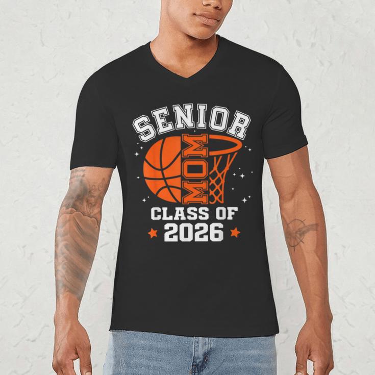 Senior Mom Class Of 2026 Basketball Graduation Men's V-Neck T-Shirt