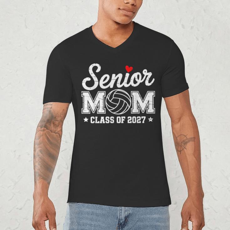Senior Volleyball Mom Class Of 2027 Graduation Graduate Men's V-Neck T-Shirt
