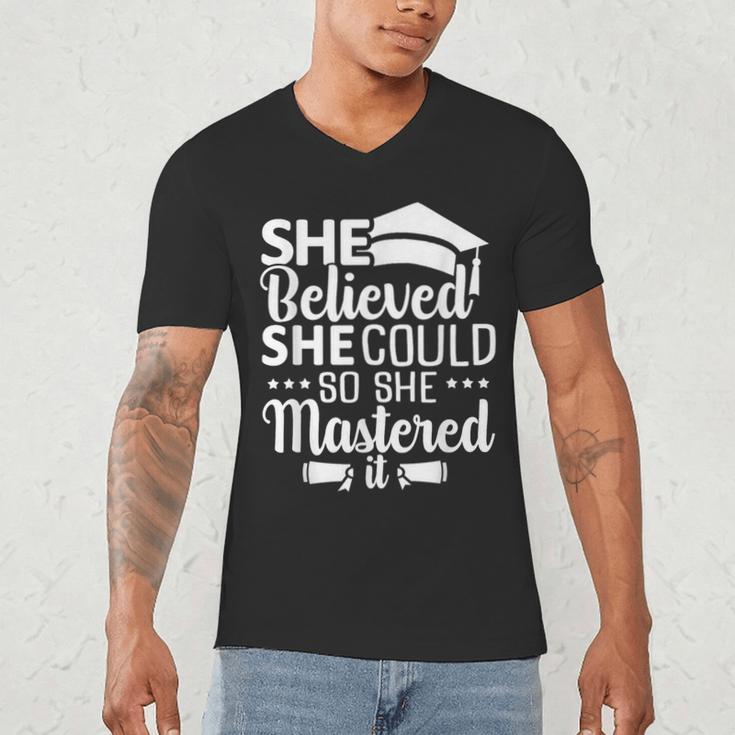 She Believed She Could So She Mastered It Graduation 2023 Men's V-Neck T-Shirt