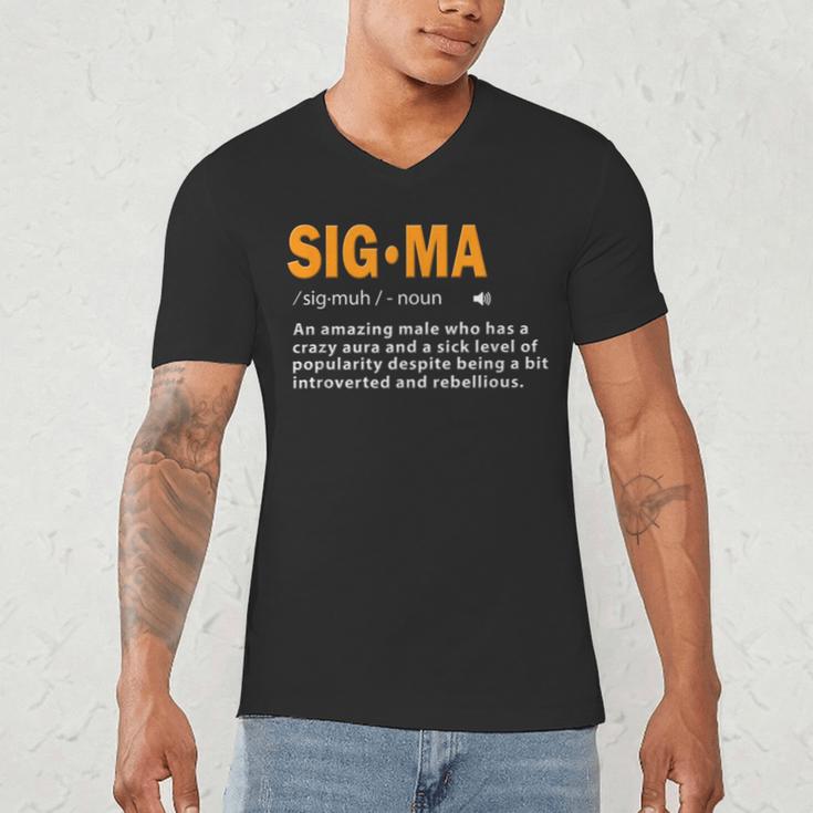 Sigma Male Definition Crazy Aura Lone Wolf Introvert Men's V-Neck T-Shirt Sigma Male Definition Crazy Aura Lone Wolf Introvert Men's V-Neck T-Shirt