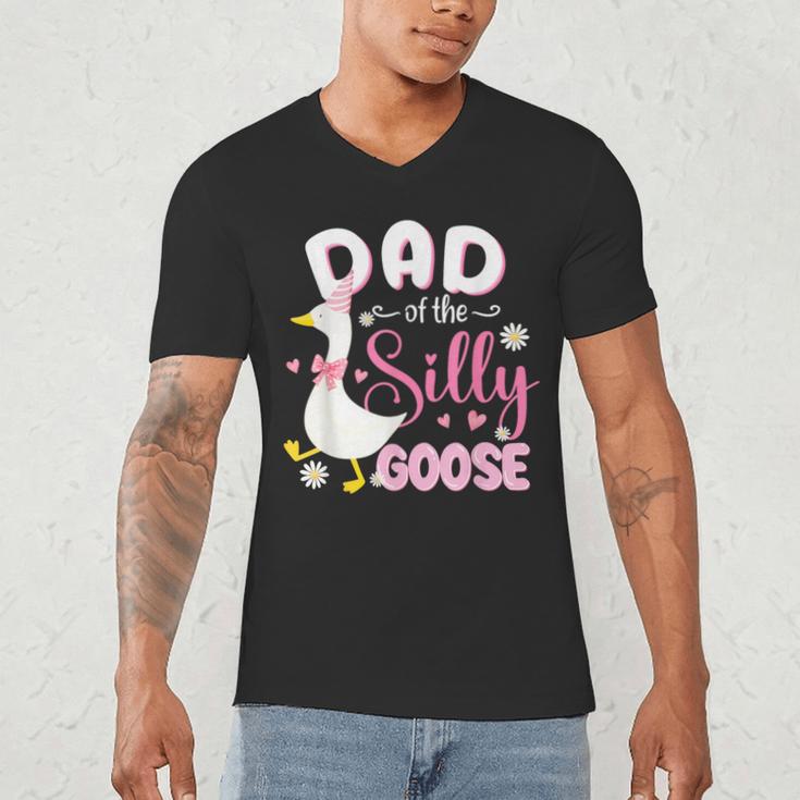 Silly Dad Goose Dad 1st Birthday Family Matching Party Men's V-Neck T-Shirt