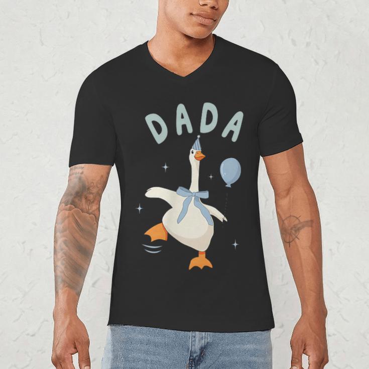 Silly Dada Silly Goose Mom Birthday Family Matching Party Men's V-Neck T-Shirt