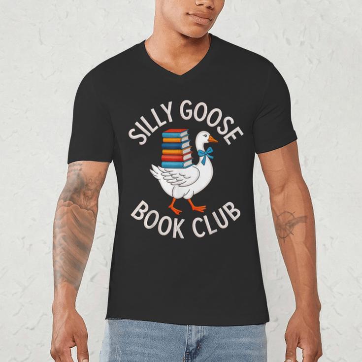 Silly Goose Book Club Reading Lover Men's V-Neck T-Shirt