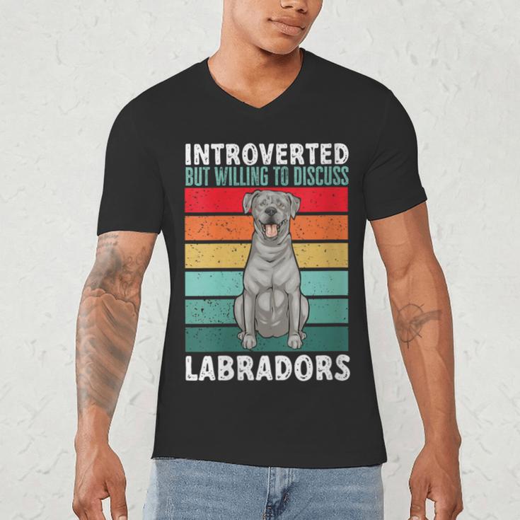 Silver Labrador Retriever Introvert Silver Lab Men's V-Neck T-Shirt Silver Labrador Retriever Introvert Silver Lab Men's V-Neck T-Shirt