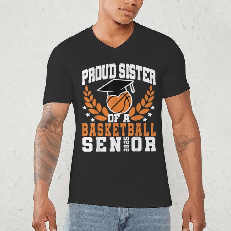 Sister Class Of 2025 Senior Basketball Graduation Family Men's V-Neck T-Shirt