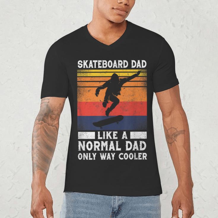 Skateboard Like A Normal Dad Vintage 80S 90S Retro Men's V-Neck T-Shirt