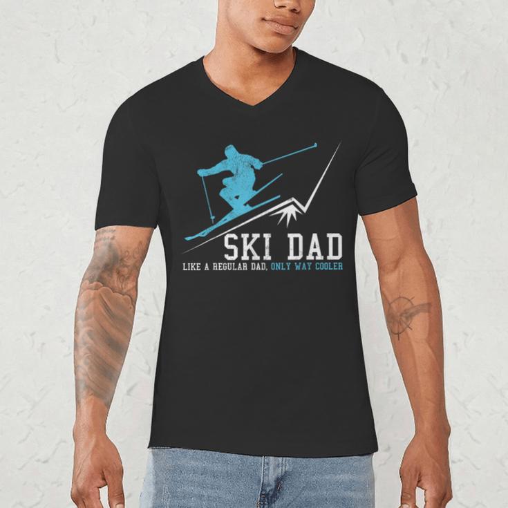 Ski Dad Winter Sports Skiing Father Men's V-Neck T-Shirt