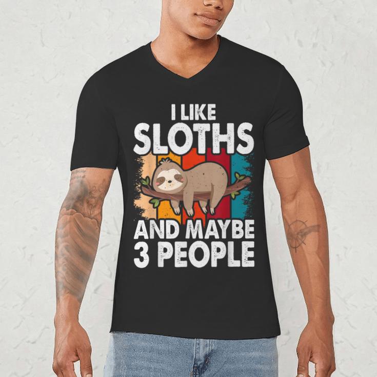 Sloth For Sloth Lover Men Women Kids Introvert Men's V-Neck T-Shirt