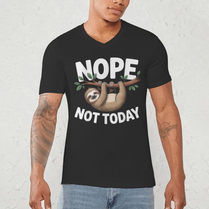 Sloth Shirts Cute Introvert Nope Not Today Sloth Men's V-Neck T-Shirt