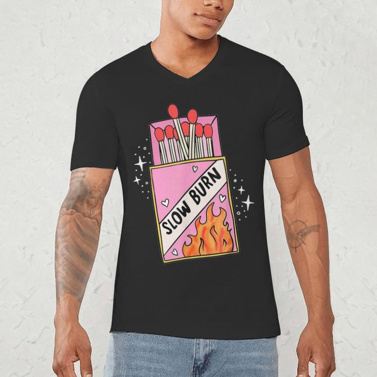 Slow Burn Book Trope Worth The Wait Love Takes Time Men's V-Neck T-Shirt