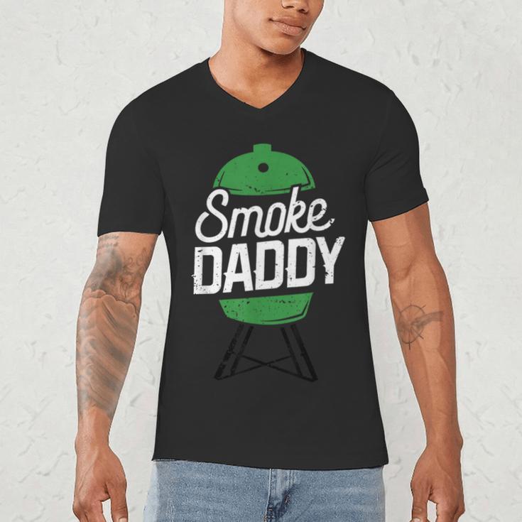 Smoke Daddy Green Egg Pitmaster Dad Tshirt BBQ Grill Men's V-Neck T-Shirt