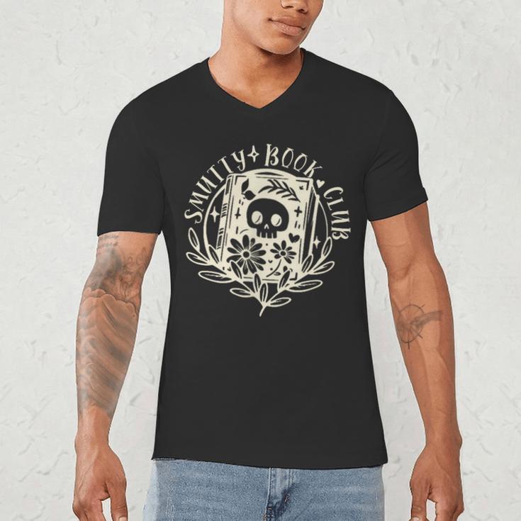 Smutty Book Club Smutty Book Lover Front And Back Spicy Book Men's V-Neck T-Shirt Smutty Book Club Smutty Book Lover Front And Back Spicy Book Men's V-Neck T-Shirt