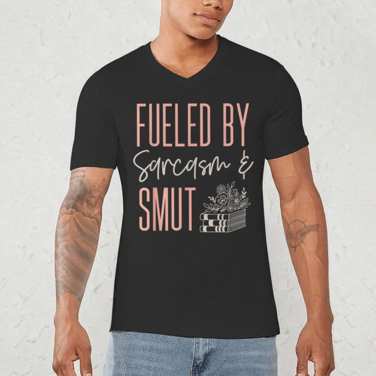 Smutty Book Lover Women Fueled By Sarcasm And Smut Spicy Men's V-Neck T-Shirt Smutty Book Lover Women Fueled By Sarcasm And Smut Spicy Men's V-Neck T-Shirt