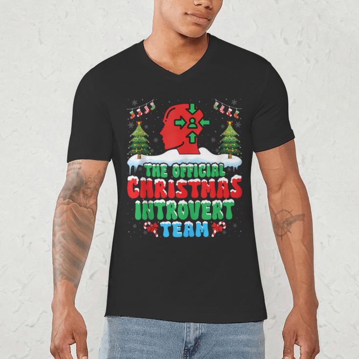 Snow Christmas Introvert Team Introverted Introvert Xmas Men's V-Neck T-Shirt Snow Christmas Introvert Team Introverted Introvert Xmas Men's V-Neck T-Shirt